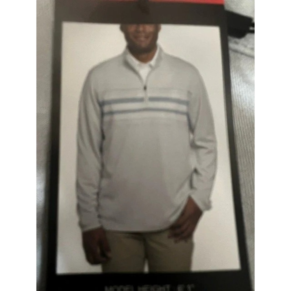 Pebble Beach Men's Gray Performance 1/4 Zip Pullover Long Sleeve Shirt Size L